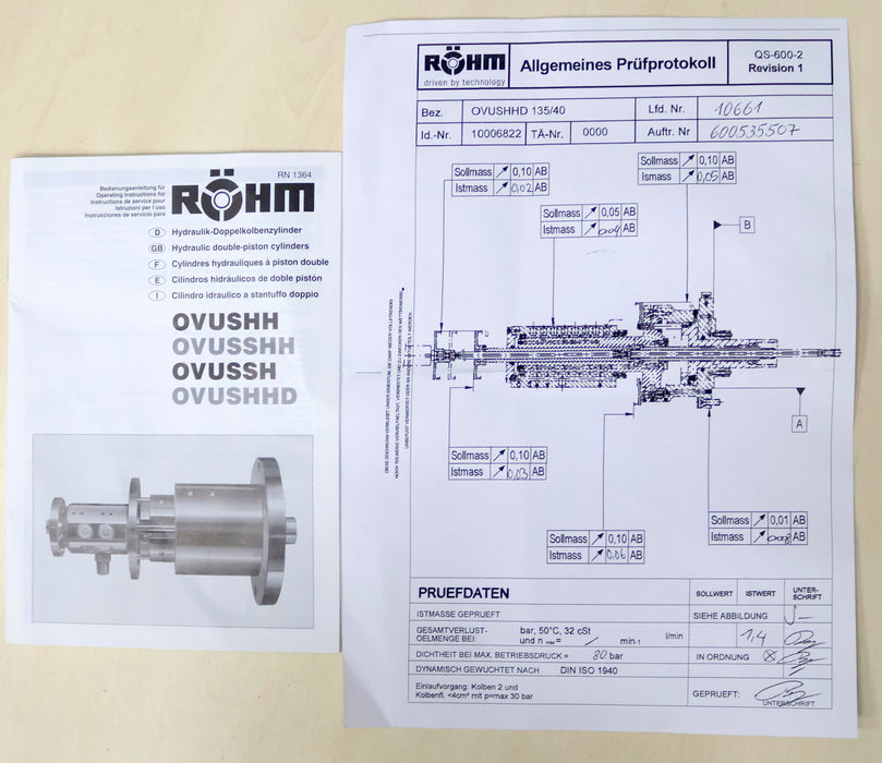 Bild des Artikels RÖHM-Doppelkolben-Spannzylinder-OVSHHD-135/40-Hub-42/30-Art.Nr.-10006822