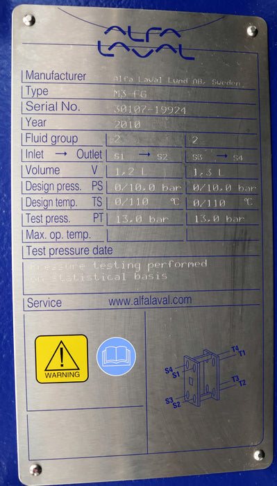 Bild des Artikels ALFAL-LAVAL-M3-FG-Fluid-Gruppe-2-Volumen-1,2/1,3l-PS-0-10bar-TS0-110C°-PT-13bar
