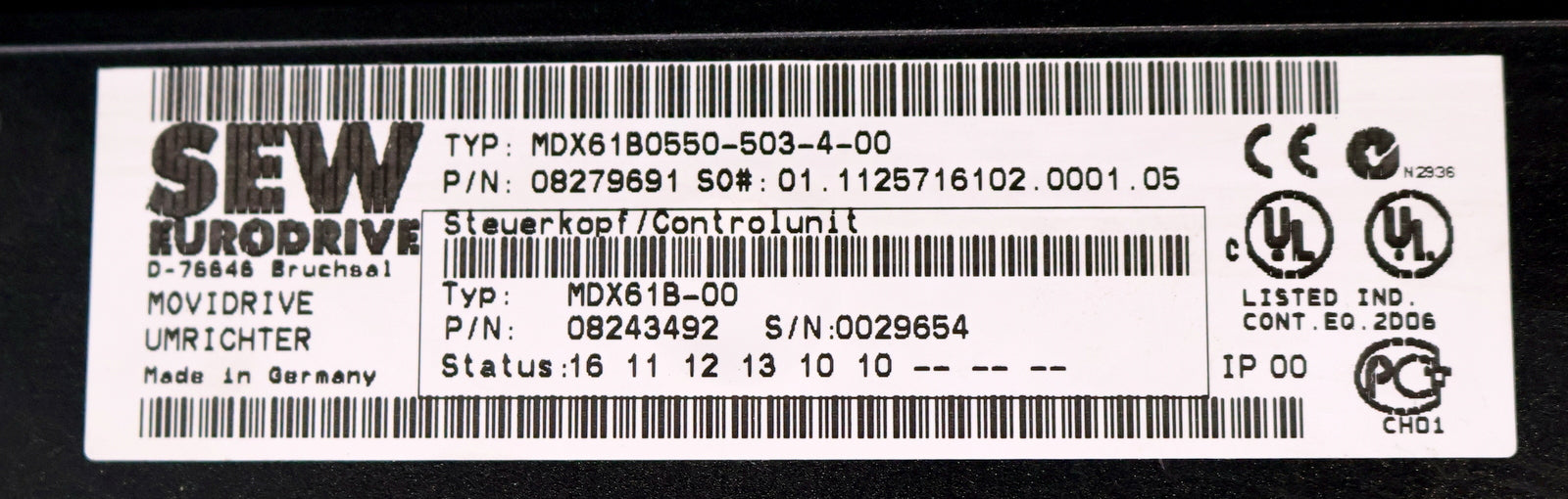 Bild des Artikels SEW-Umrichter-MOVIDRIVE-MDX61B0550-503-4-00-P/N-08279691-mit-Steuerkopf