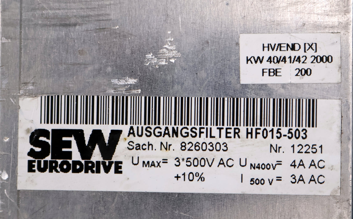 Bild des Artikels SEW-Netzfilter-HF015-503-Sach-Nr.-8260303-gebraucht-geprüft-voll-funktionsfähig
