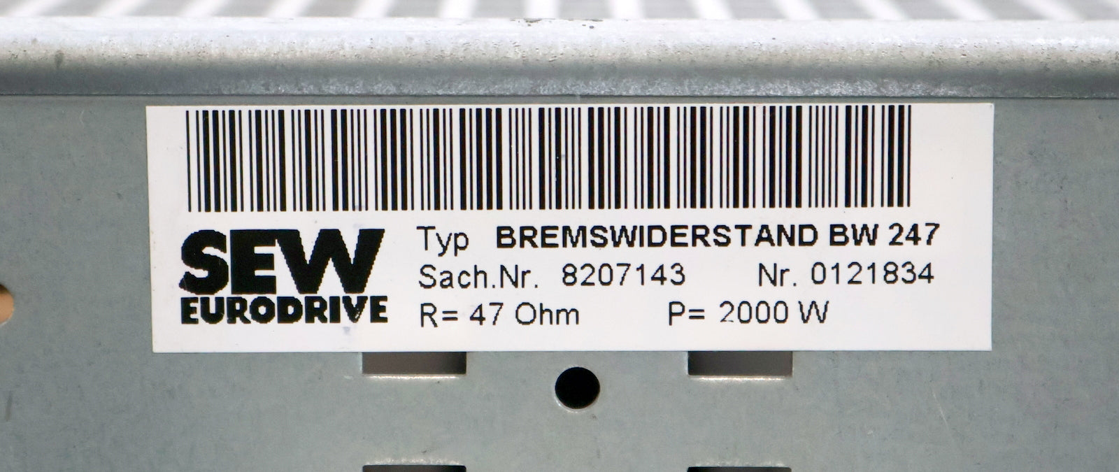 Bild des Artikels SEW-Bremswiderstand-BW-247-Sach-Nr.-8207143-R=-47-Ohm-P=-2000W-gebraucht