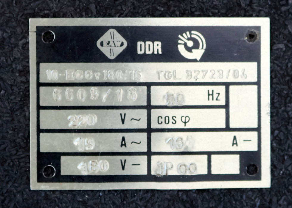 Bild des Artikels EAW-DDR-Gleichrichter-10-EGGv180/16-Typ-6609/16-220V~-50Hz-19A~-180VDC-16A-DC