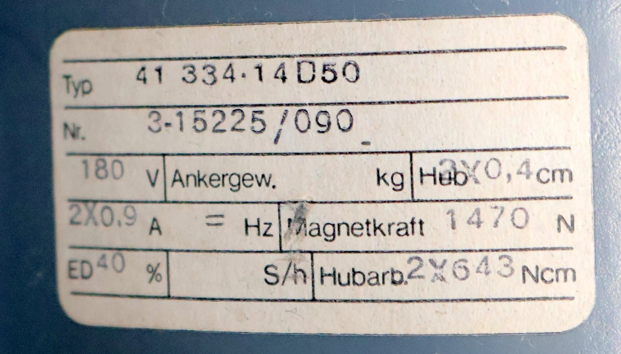 Bild des Artikels BINDER-MAGNETE-Magnetspule-Typ-41334---14D50-2x-0,9A-180VDC-Hub-23x-0,4cm
