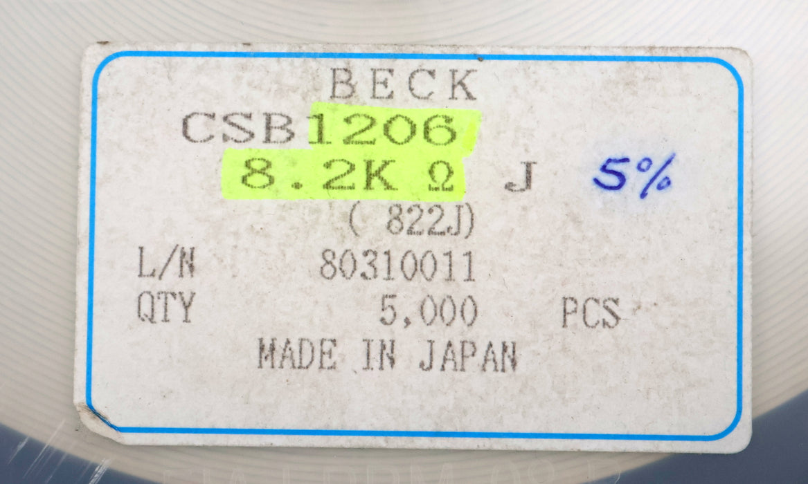 Bild des Artikels BECK-4900x-SMD-Widerstand-8,2kΩ-CSB1206-8200-Ohm-Model-80310011