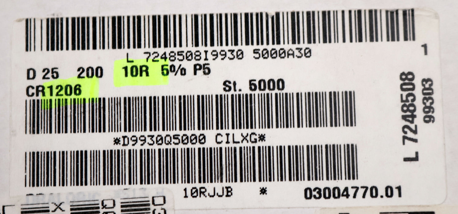 Bild des Artikels ECOMAL-2500x-SMD-Widerstand-10Ω-CR1206-10-Ohm-Model-915584