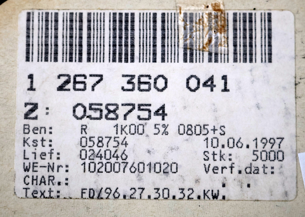 Bild des Artikels BOSCH-4000x-SMD-Widerstand-1kΩ-1-267-360-041-1000-Ohm-Model-0805