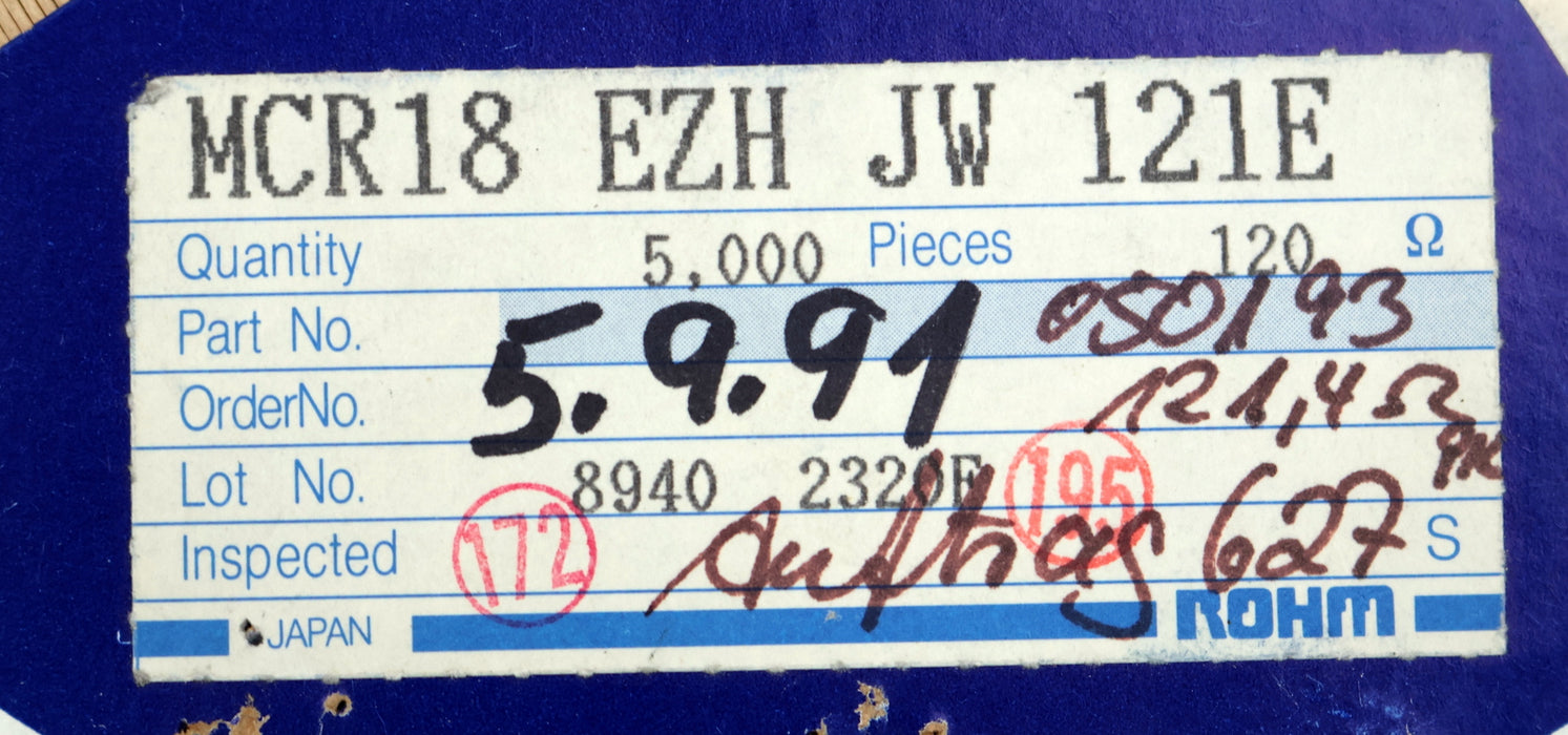 Bild des Artikels ROHM-2000x-SMD-Widerstand-120Ω-8940-2320F-120-Ohm-Model-MCR18-EZH-JW-121E