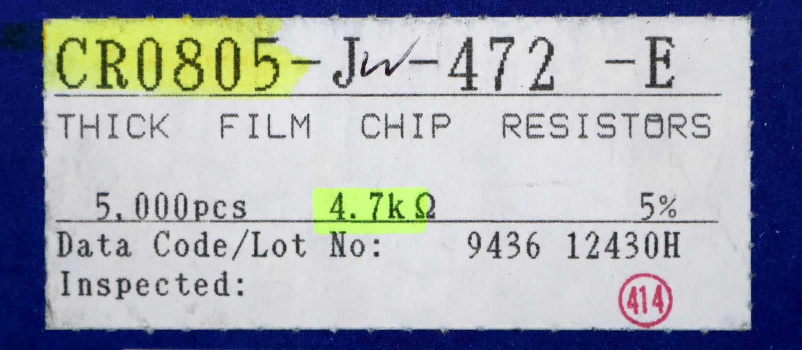 Bild des Artikels BOURNS-5000x-SMD-Widerstand-4,7kΩ-0805-4700-Ohm-Model-CR0805-J-472-E