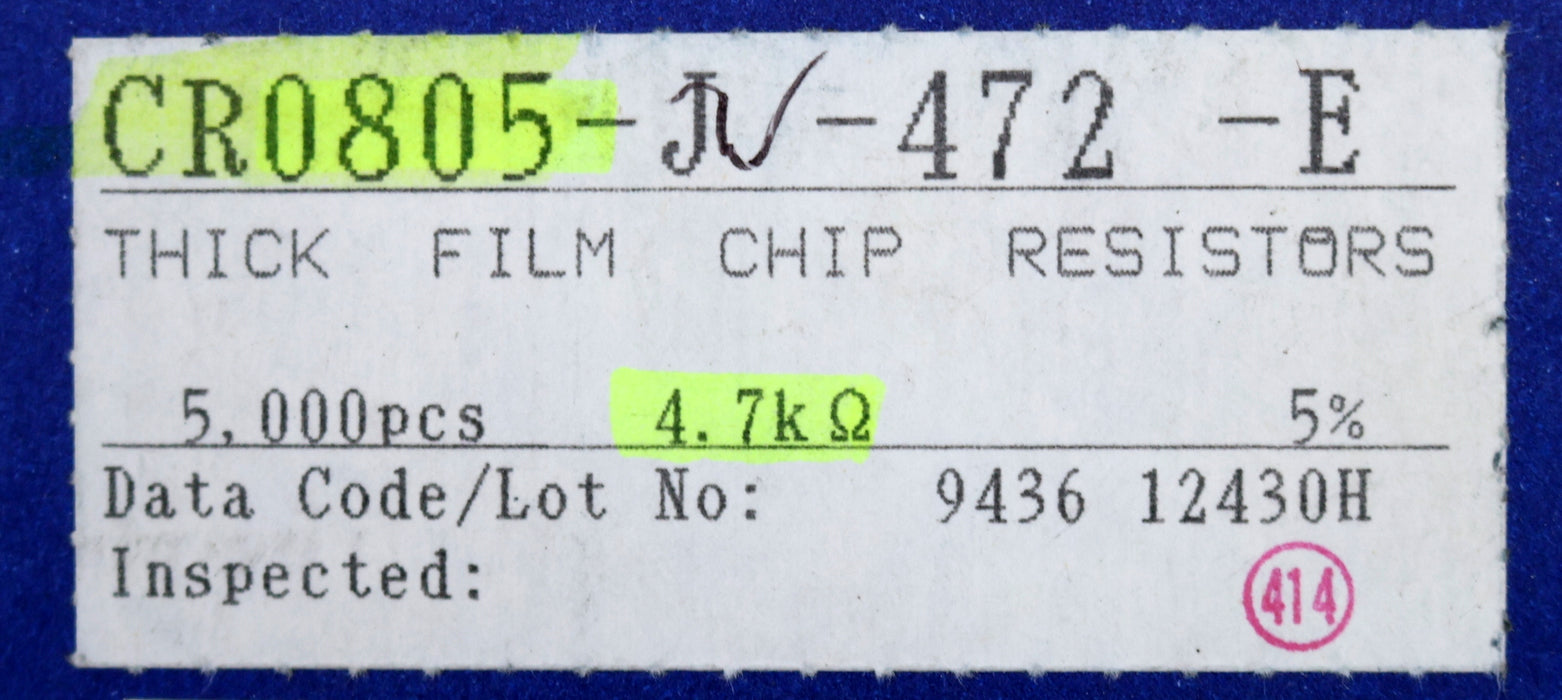 Bild des Artikels BOURNS-4500x-SMD-Widerstand-4,7kΩ-0805-4700-Ohm-Model-CR0805-J-472-E