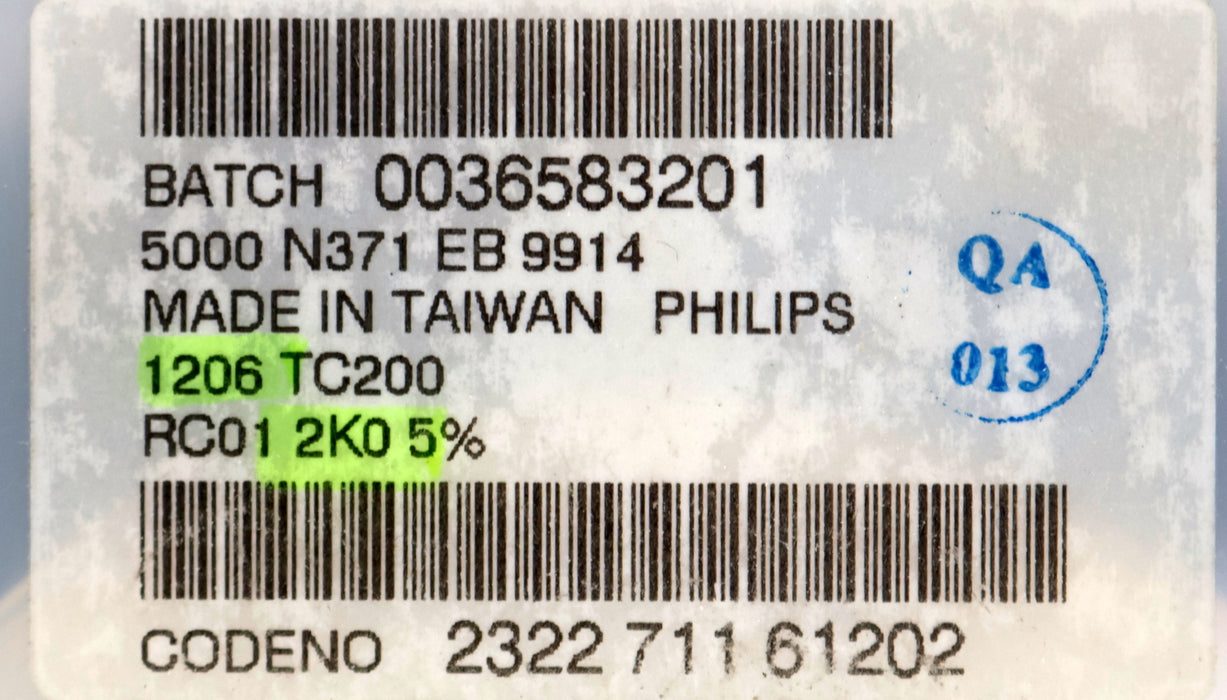 Bild des Artikels PHILIPS-1500x-SMD-Widerstand-2kΩ-1206-RC01-2000-Ohm-Model-TC200
