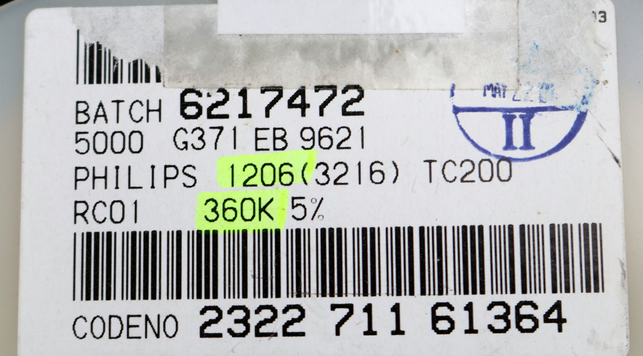 Bild des Artikels PHILIPS-4500x-SMD-Widerstand-360kΩ-1206-RC01-360000-Ohm-Model-TC200