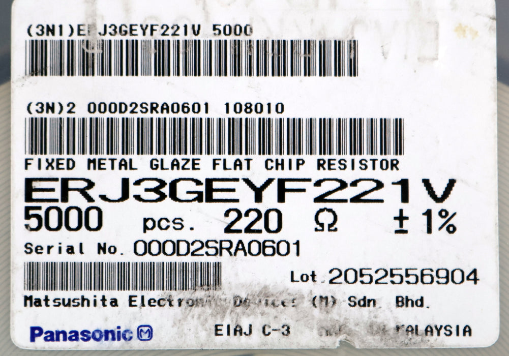 Bild des Artikels PANASONIC-4500x-SMD-Widerstand-220Ω-2052556904-220-Ohm-Model-ERJ3GEYF221V