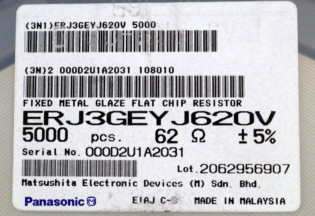 Bild des Artikels PANASONIC-5000x-SMD-Widerstand-62Ω-2062956907-62-Ohm-Model-ERJ3GEYJ620V