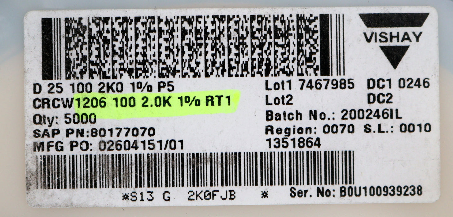 Bild des Artikels VISHAY-5000x-SMD-Widerstand-2kΩ-CRCW1206-RT1-2000-Ohm-Model-7467985