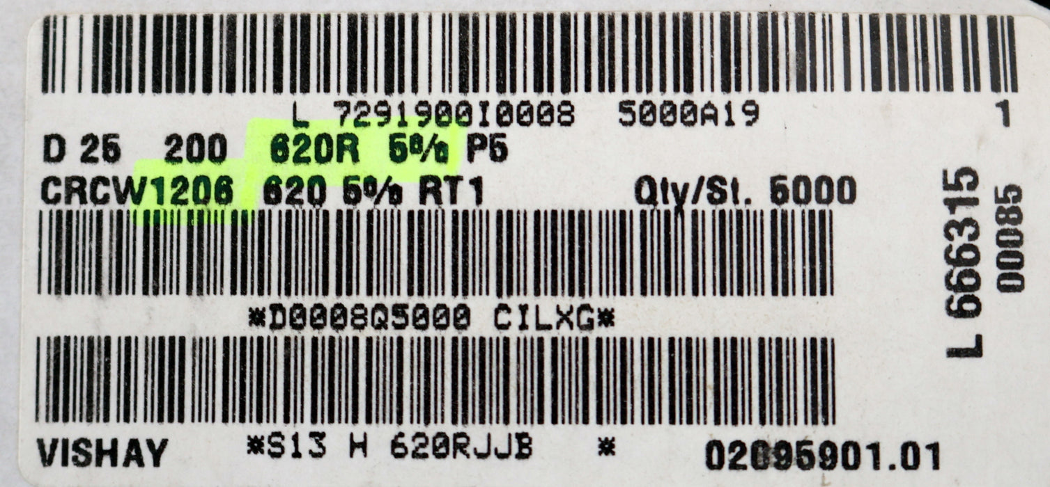 Bild des Artikels VISHAY-4000x-SMD-Widerstand-620Ω-CRCW1206-RT1-620-Ohm-Model-02095901.01