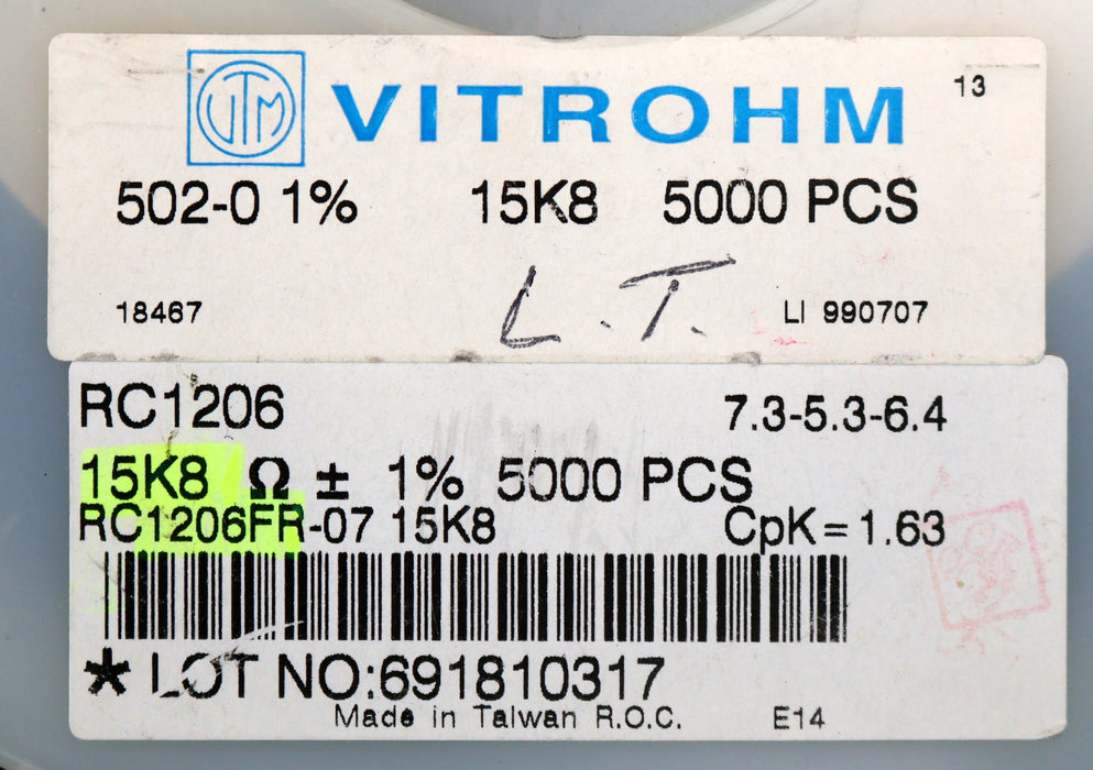 Bild des Artikels VITROHM-1000x-SMD-Widerstand-15,8kΩ-RC1206-15800-Ohm-Model-502