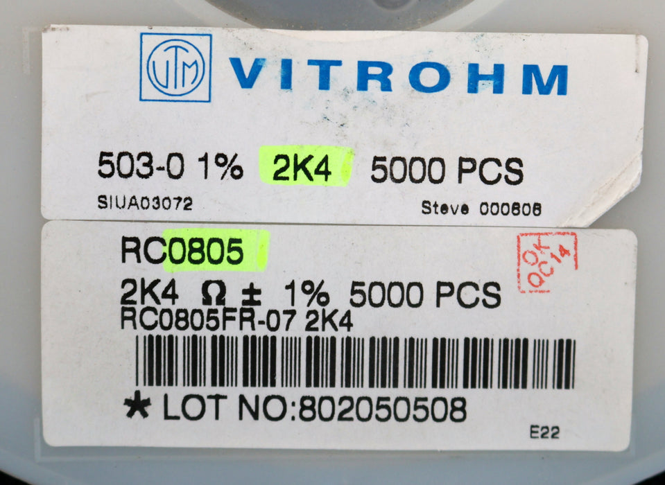 Bild des Artikels VITROHM-5000x-SMD-Widerstand-2,4kΩ-RC0805-2400-Ohm-Model-503