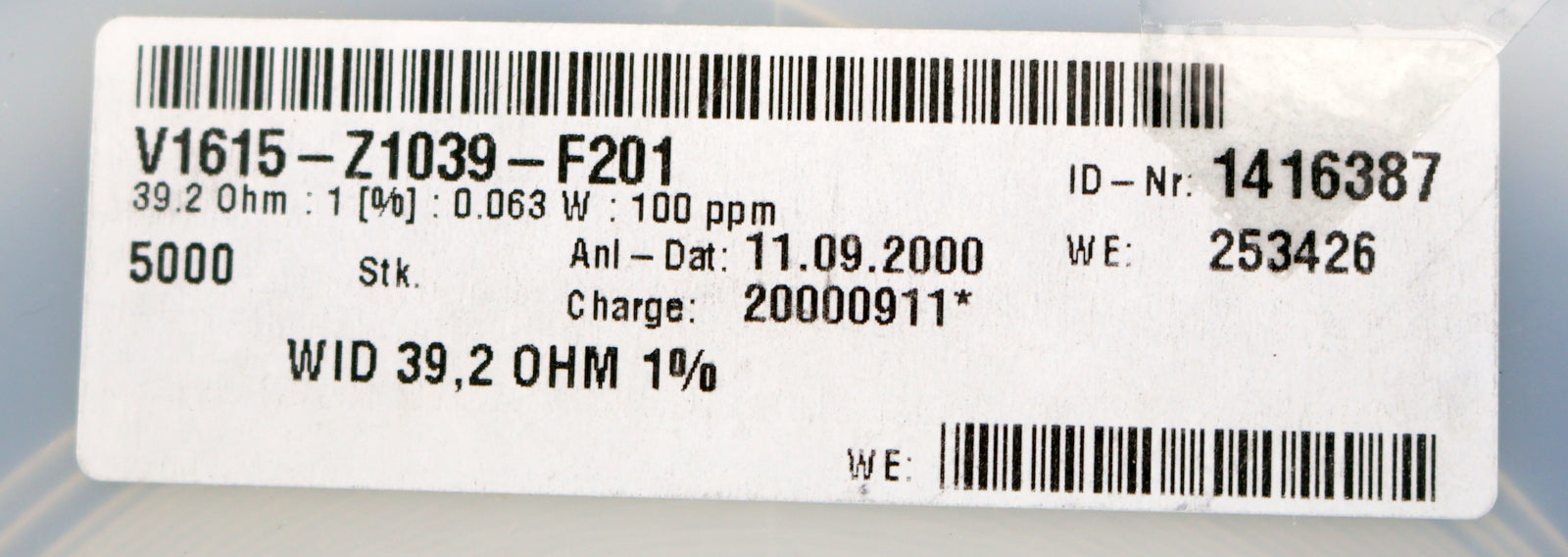 Bild des Artikels 3000x-SMD-Widerstand-39,2kΩ-0603-39,2-Ohm-Model-V1615-1039-F201