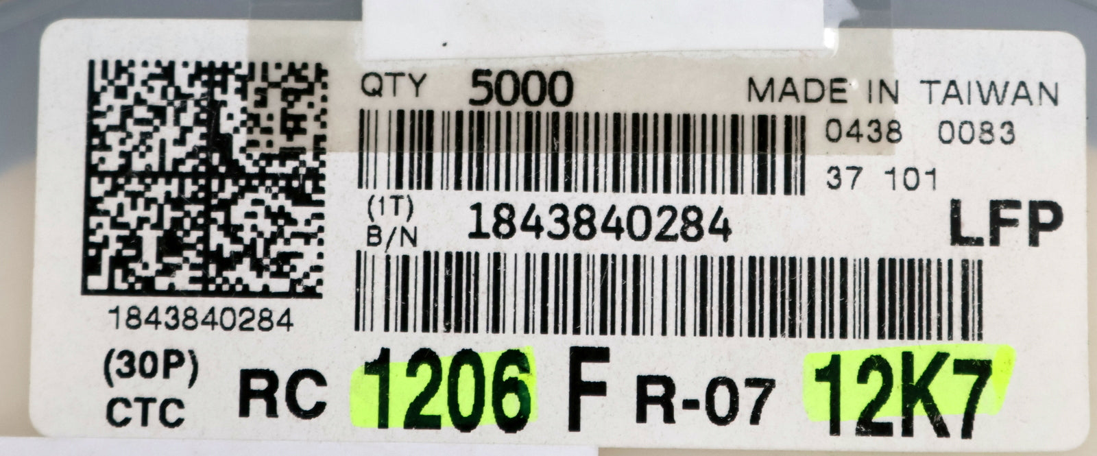 Bild des Artikels YAGEO-5000x-SMD-Widerstand-12,7kΩ-1206-12700-Ohm-Model-RC1206FR-07