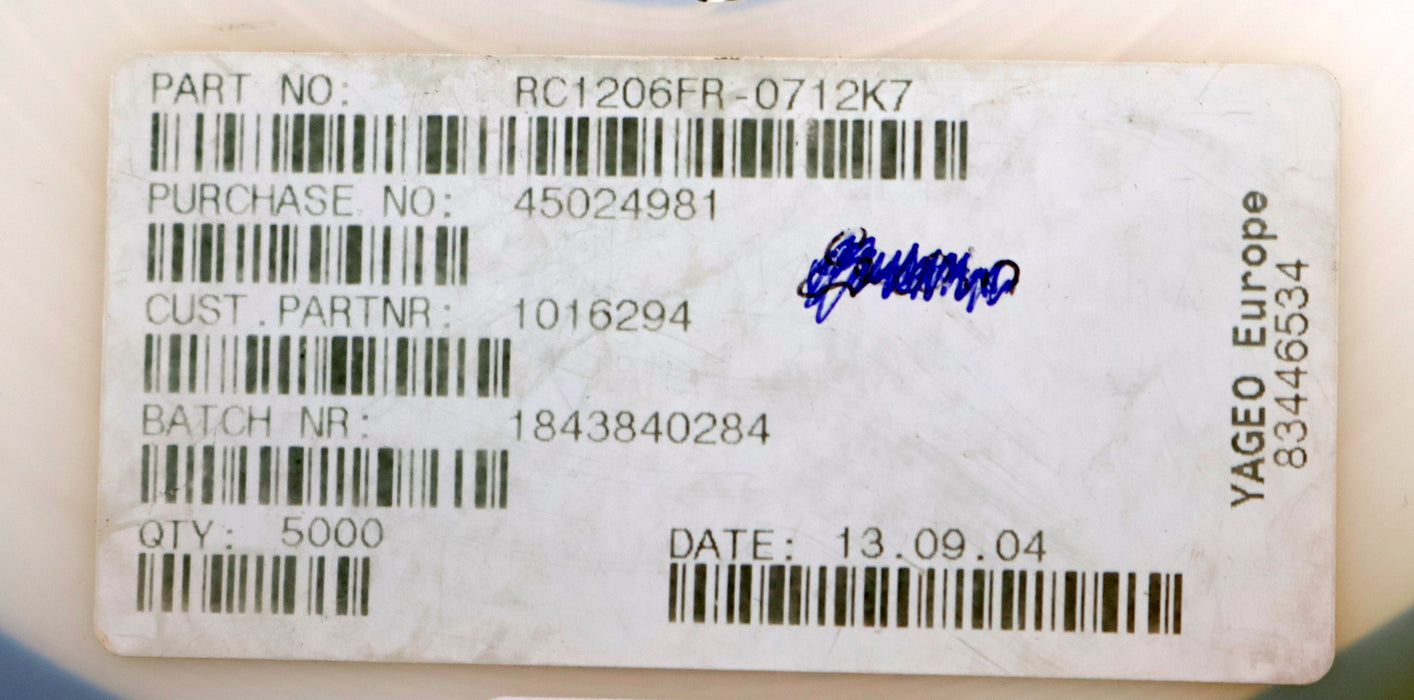 Bild des Artikels YAGEO-5000x-SMD-Widerstand-12,7kΩ-1206-12700-Ohm-Model-RC1206FR-07