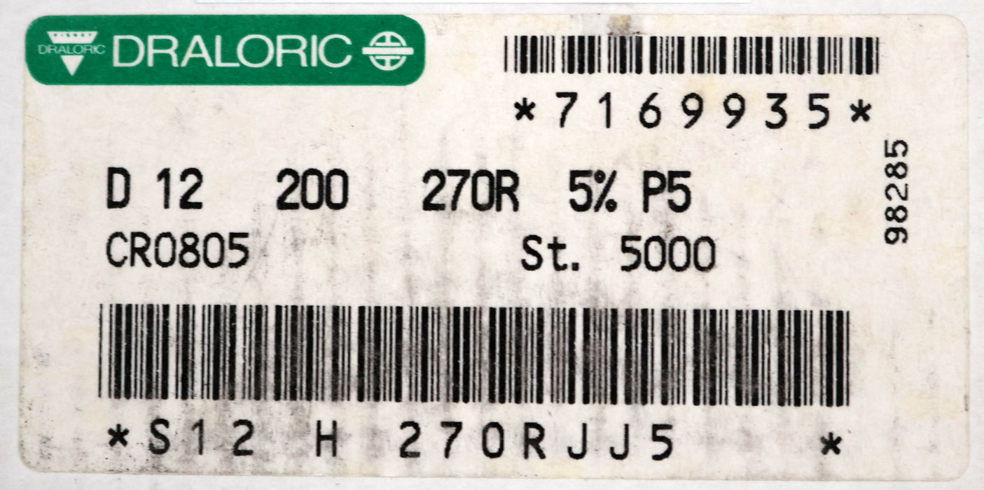 Bild des Artikels DRALORIC-5000x-SMD-Widerstand-270Ω-S12-H-270RJJ5-270-Ohm-Model-CR0805