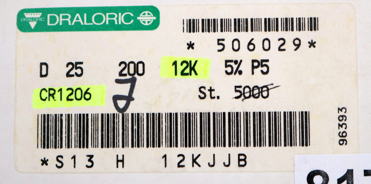 Bild des Artikels DRALORIC-3500x-SMD-Widerstand-12kΩ-S13-H-12KJJB-12000-Ohm-Model-CR1206