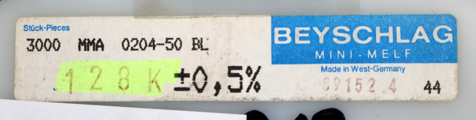 Bild des Artikels BEYSCHLAG-500x-SMD-Widerstand-128kΩ-MINI-MELF-128000-Ohm-Model-MMA-0204-50