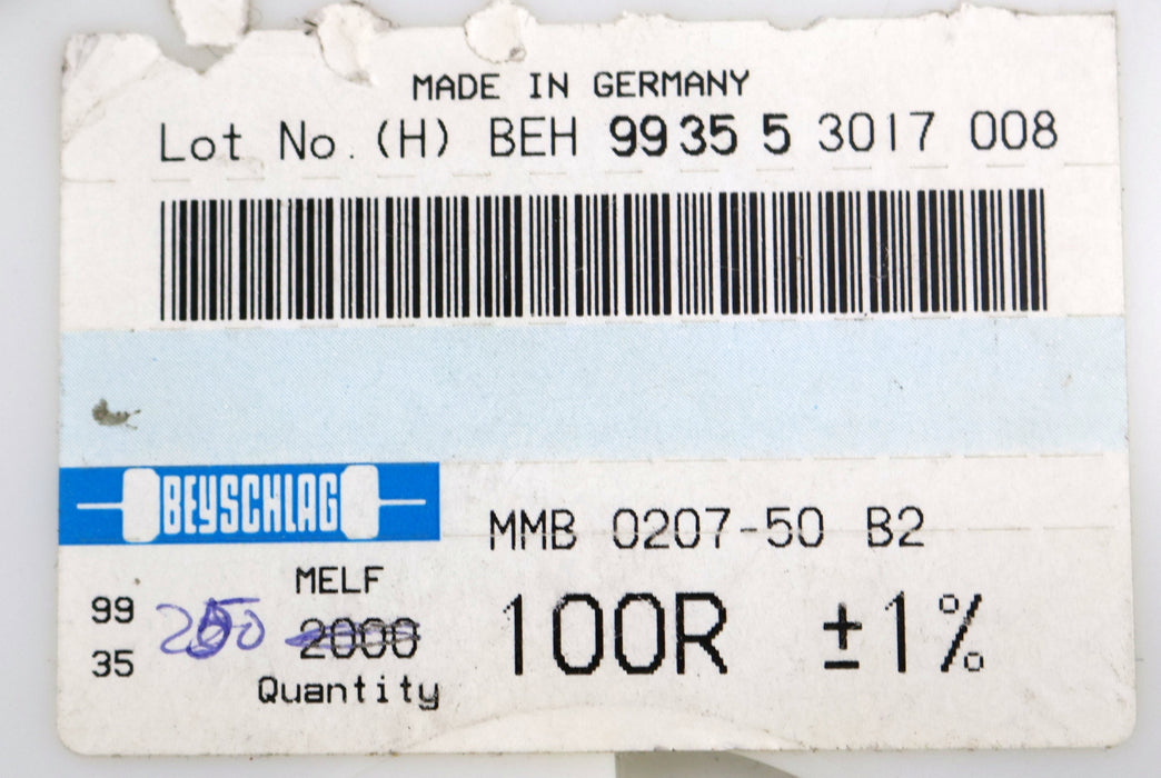Bild des Artikels BEYSCHLAG-250x-SMD-Widerstand-100Ω-MELF-100-Ohm-Model-MMB-0207-50