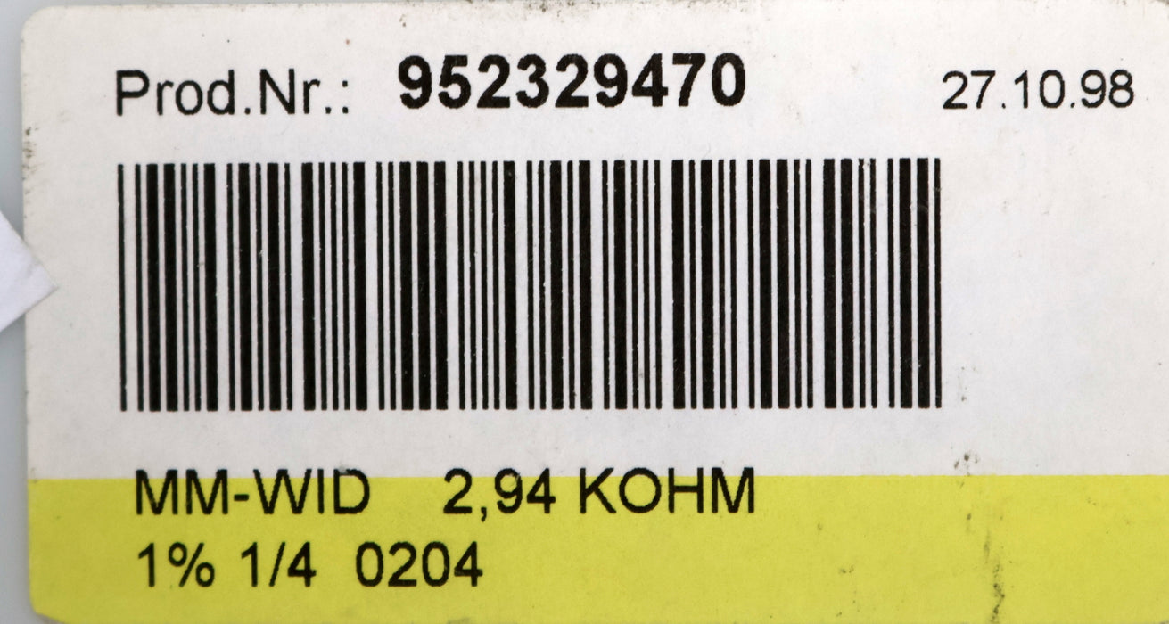 Bild des Artikels BEYSCHLAG-2900x-SMD-Widerstand-2,94kΩ-MINI-MELF-2940-Ohm-Model-MMA-0204-50
