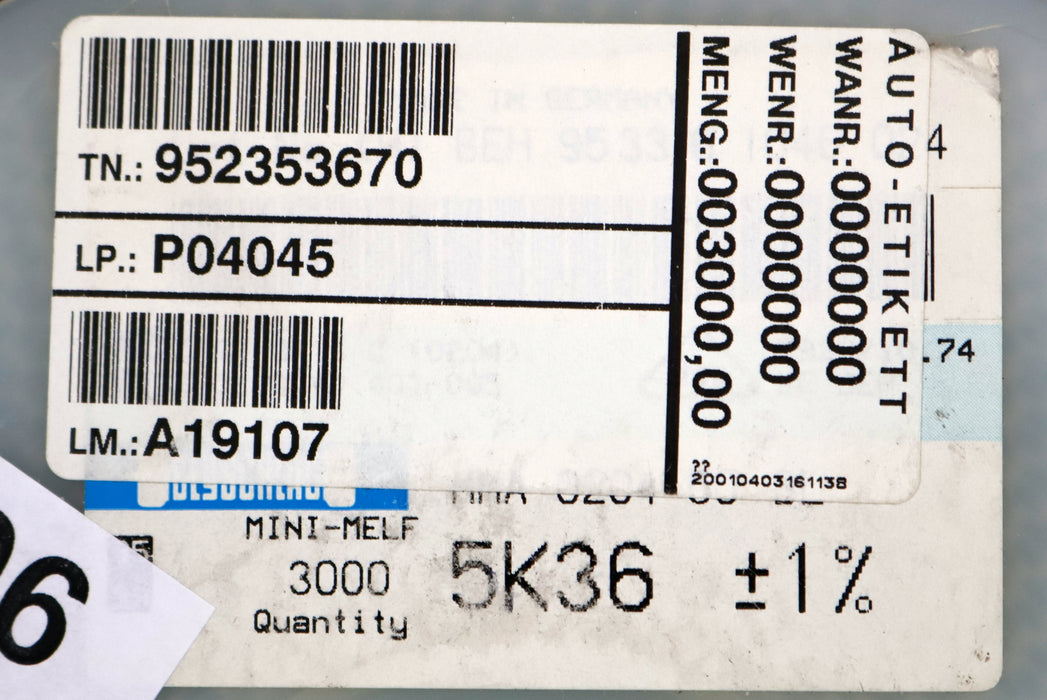 Bild des Artikels BEYSCHLAG-3000x-SMD-Widerstand-5,36kΩ-MINI-MELF-5360-Ohm-Model-MMA-0204-50