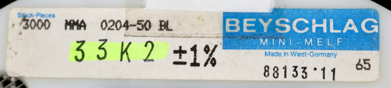 Bild des Artikels BEYSCHLAG-3000x-SMD-Widerstand-33,2kΩ-MINI-MELF-33200-Ohm-Model-MMA-0204-50