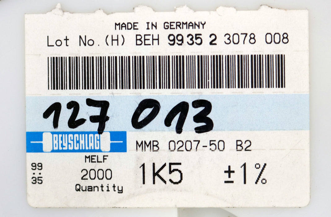 Bild des Artikels BEYSCHLAG-750x-SMD-Widerstand-1,5kΩ-MELF-1500-Ohm-Model-MMB-0207-50