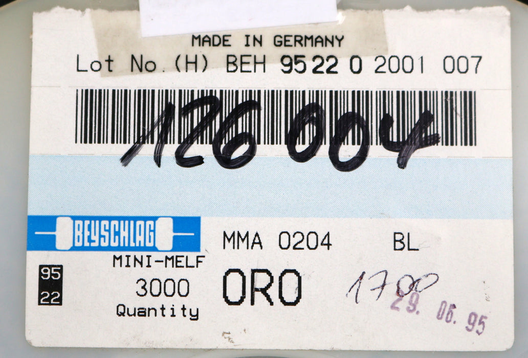 Bild des Artikels BEYSCHLAG-1700x-SMD-Widerstand-0,0Ω-MINI-MELF-0,0-Ohm-Model-MMA-0204-50