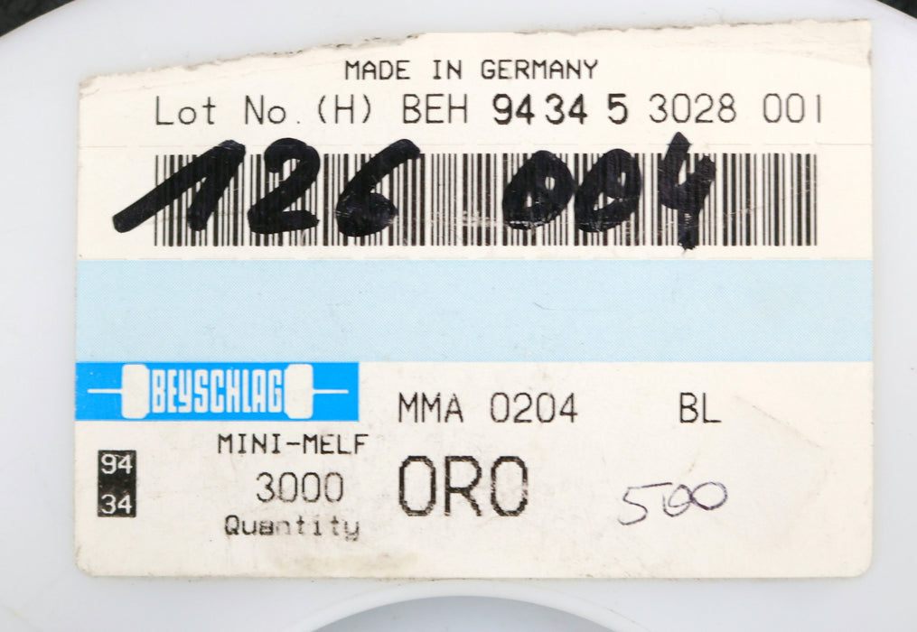 Bild des Artikels BEYSCHLAG-500x-SMD-Widerstand-0,0Ω-MINI-MELF-0,0-Ohm-Model-MMA-0204-50