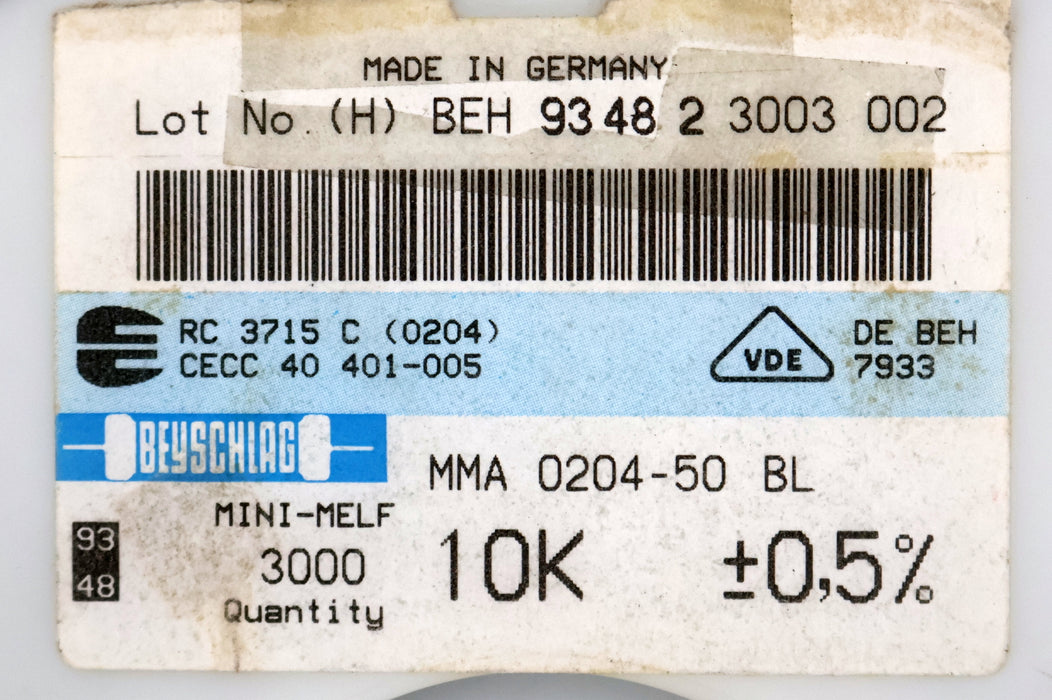 Bild des Artikels BEYSCHLAG-800x-SMD-Widerstand-10kΩ-MINI-MELF-10000-Ohm-Model-MMA-0204-50