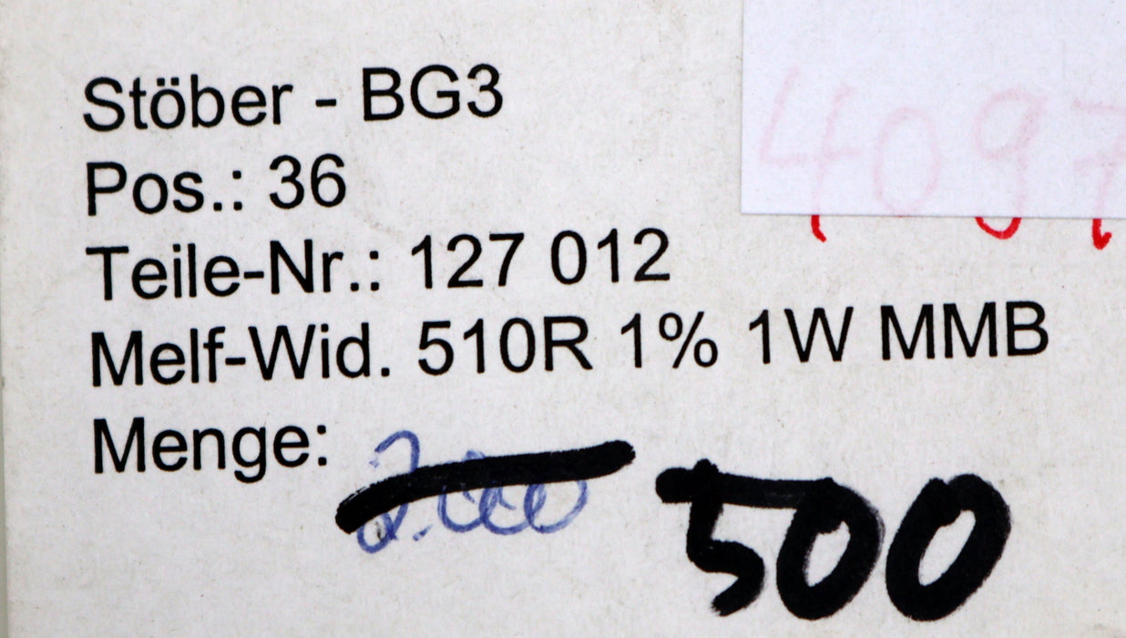 Bild des Artikels BEYSCHLAG-500x-SMD-Widerstand-510Ω-MELF-510-Ohm-Model-MMB-0207-50