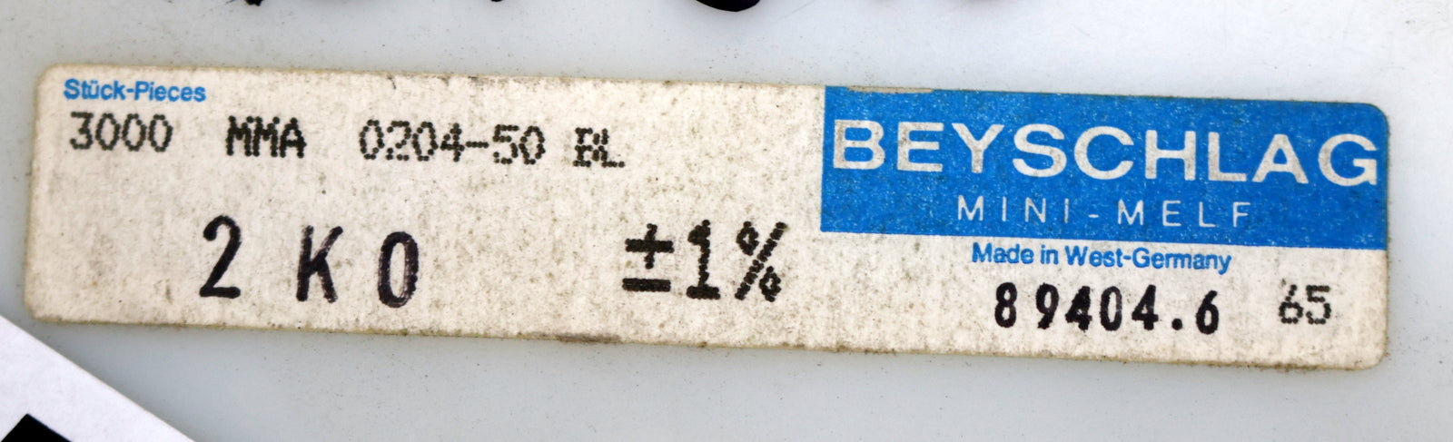 Bild des Artikels BEYSCHLAG-1500x-SMD-Widerstand-2kΩ-MINI-MELF-2000-Ohm-Model-MMA-0204-50