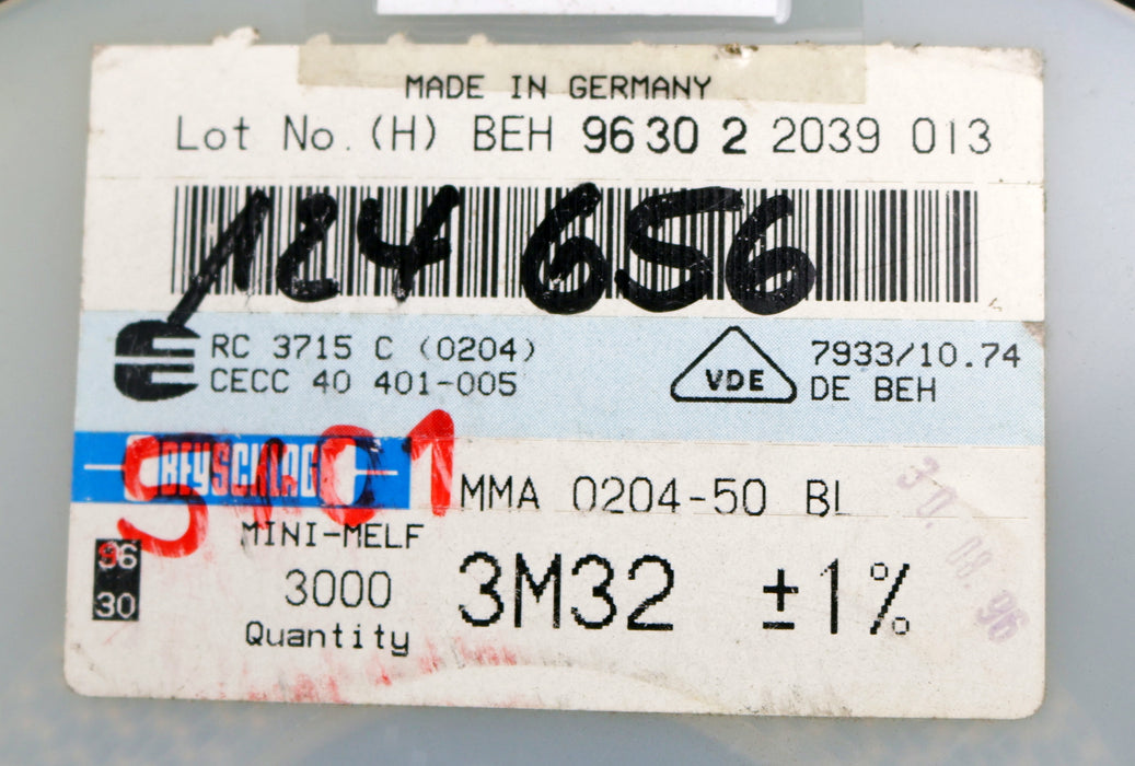 Bild des Artikels BEYSCHLAG-500x-SMD-Widerstand-3,32MΩ-MINI-MELF-3320000-Ohm-Model-MMA-0204-50