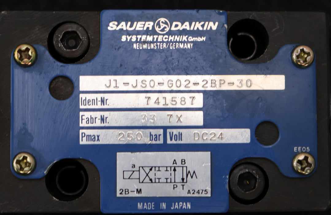 Bild des Artikels SAUER-DAIKIN-Hydraulikventil-J1-JS0-G02-2BP-30-Ident-Nr.-741587-max.-250bar
