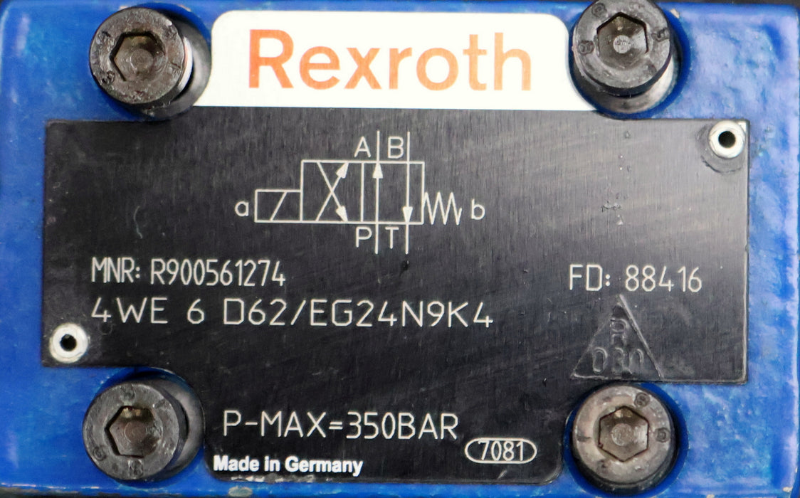 Bild des Artikels REXROTH-Wegeventil-4WE6D62/EG24N9K4-MNR:-R900561274-Pmax.-350bar-gebraucht