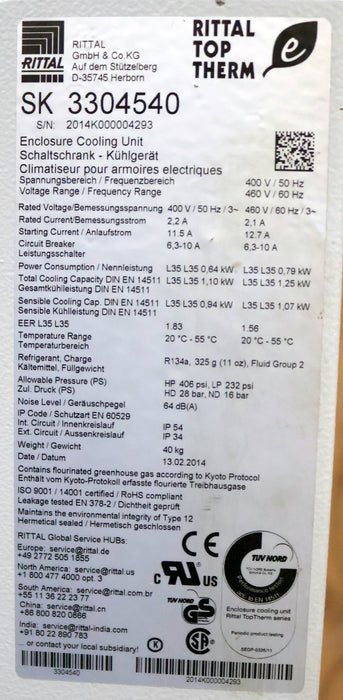 Bild des Artikels RITTAL-Schaltschrank-Kühlgerät-SK3304540-Kühlleistung-bis-1,10kW
