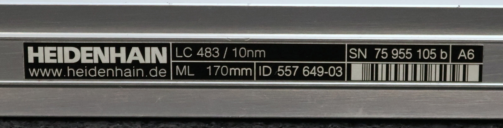 Bild des Artikels HEIDENHAIN-Längenmassstab-LC-483/10nm-ID-557-649-03-ML-170mm-Gesamtlänge-307mm