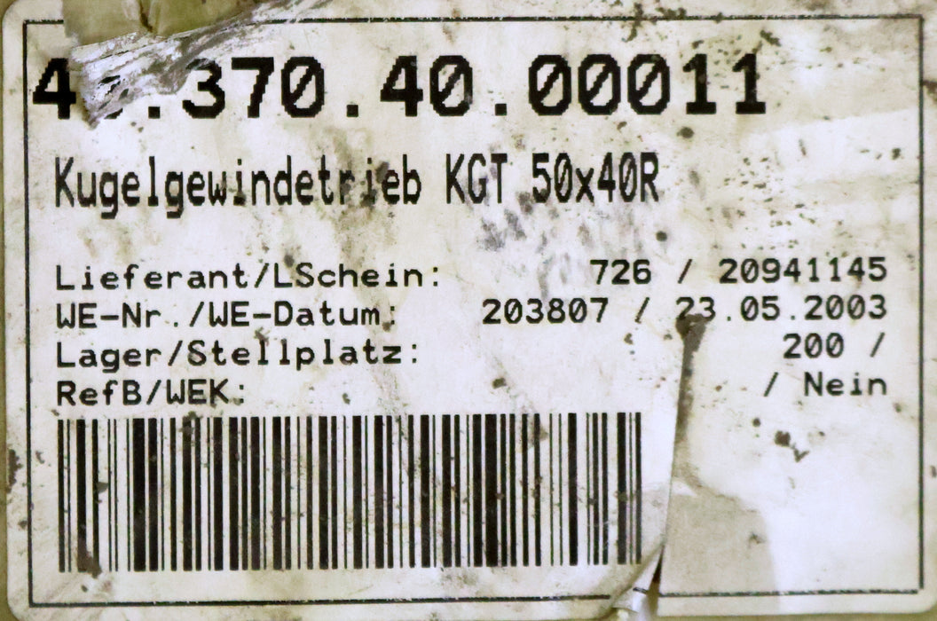 Bild des Artikels REXROTH-Kugelgewindetrieb-mit-einer-Mutter-KGT-50x40R-SpindelØ-50mm-4-gängig
