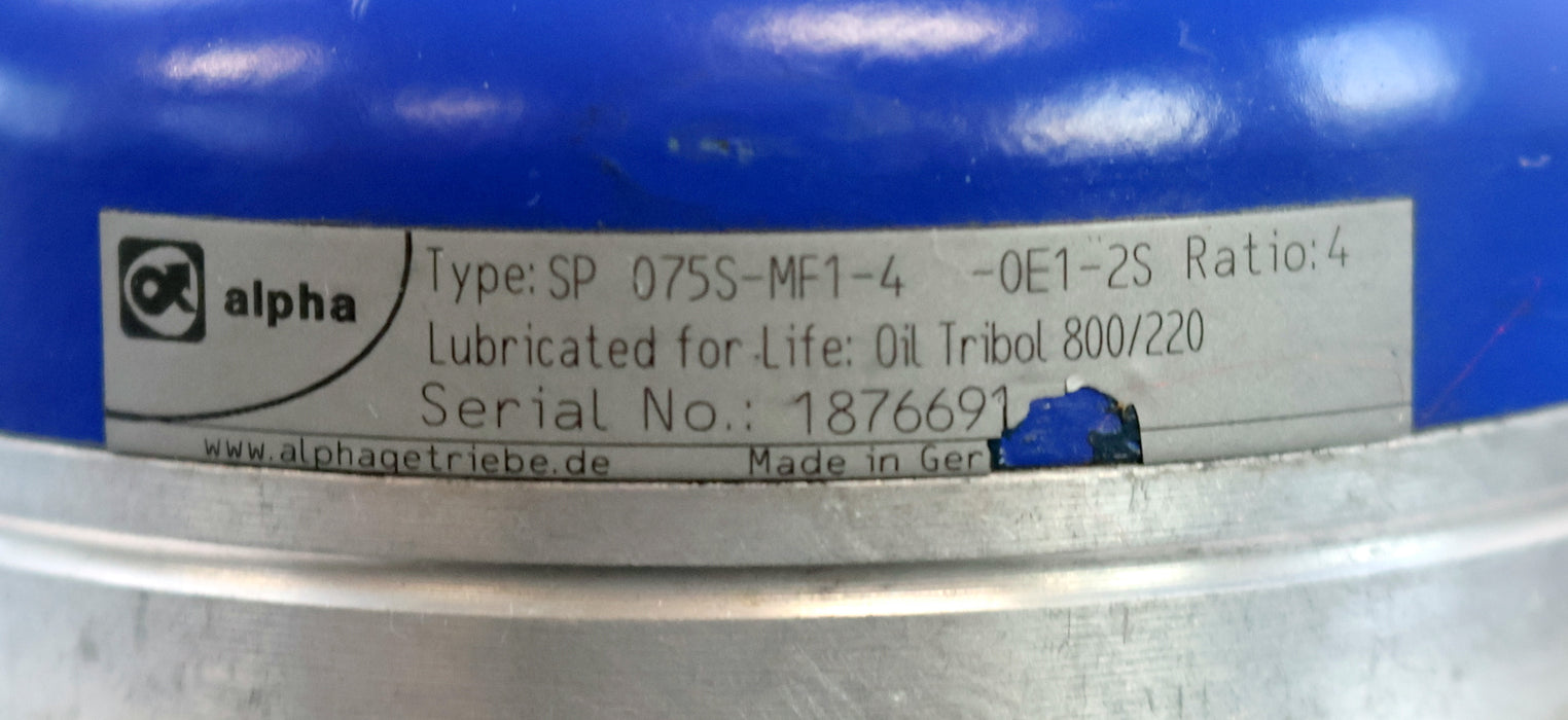 Bild des Artikels ALPHA-Getriebe-Type:-SP-075S-MF1-4-0E1-2S-Ration-4-WellenØ-22mm-Wellenlänge-40mm