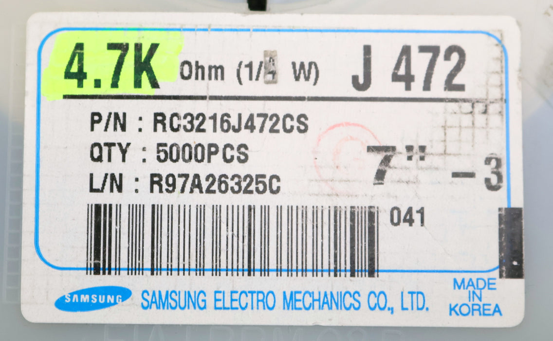 Bild des Artikels SAMSUNG-2000x-SMD-Widerstand-4,7kΩ-1206-4700-Ohm-Model-RC3216J472CS