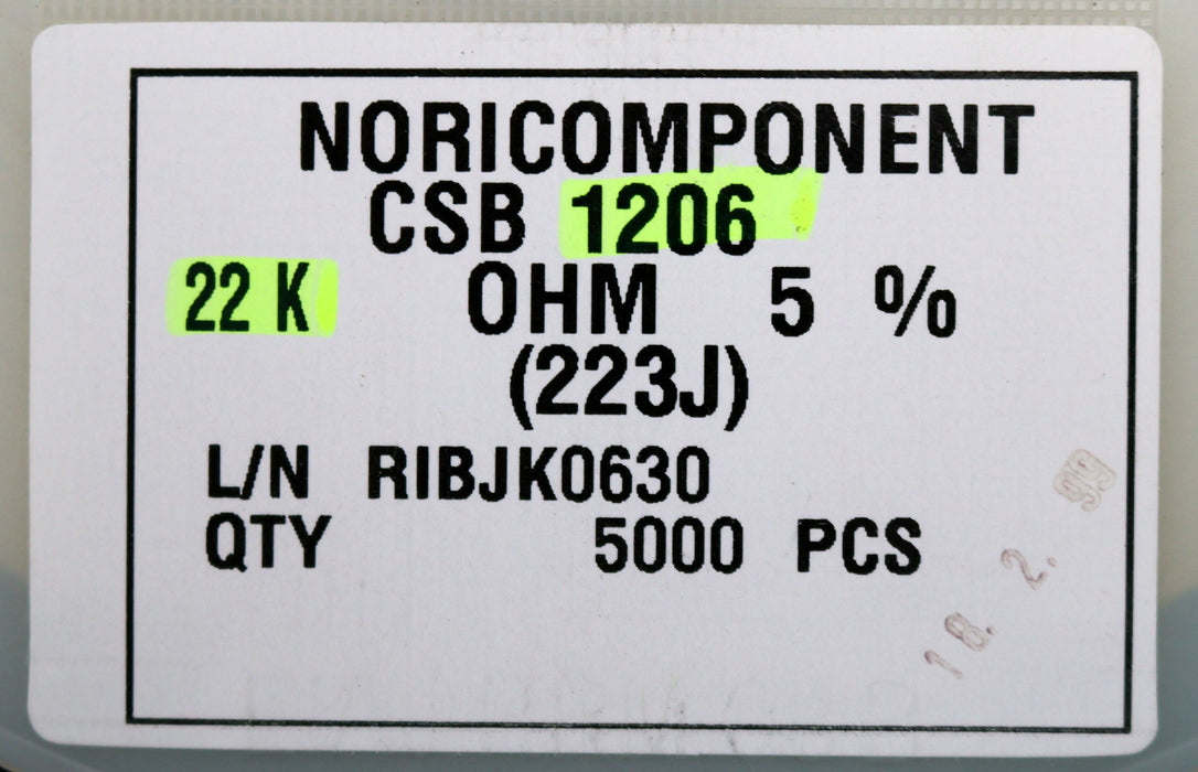 Bild des Artikels NORICOMPONENT-5000x-SMD-Widerstand-22kΩ-CSB-1206-22000-Ohm-Model-RIBJK0630