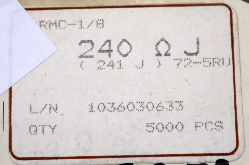 Bild des Artikels KAMAYA-ELECTRIC-4900x-SMD-Widerstand-240Ω-RMC-1/8-241J-240-Ohm-Model-72-5RU