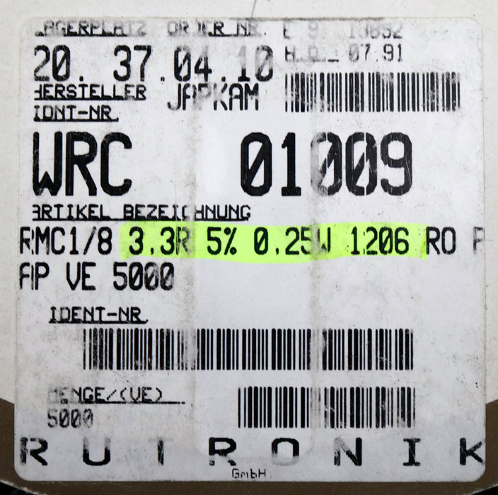 Bild des Artikels KAMAYA-ELECTRIC-4000x-SMD-Widerstand-3,3Ω-RMC-1/8-339J-3,3-Ohm-Model-72-5RU