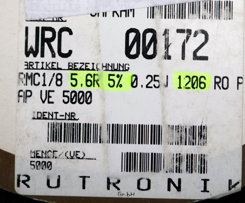 Bild des Artikels KAMAYA-ELECTRIC-3500x-SMD-Widerstand-5,6Ω-RMC-1/8-569J-5,6-Ohm-Model-72-5RU