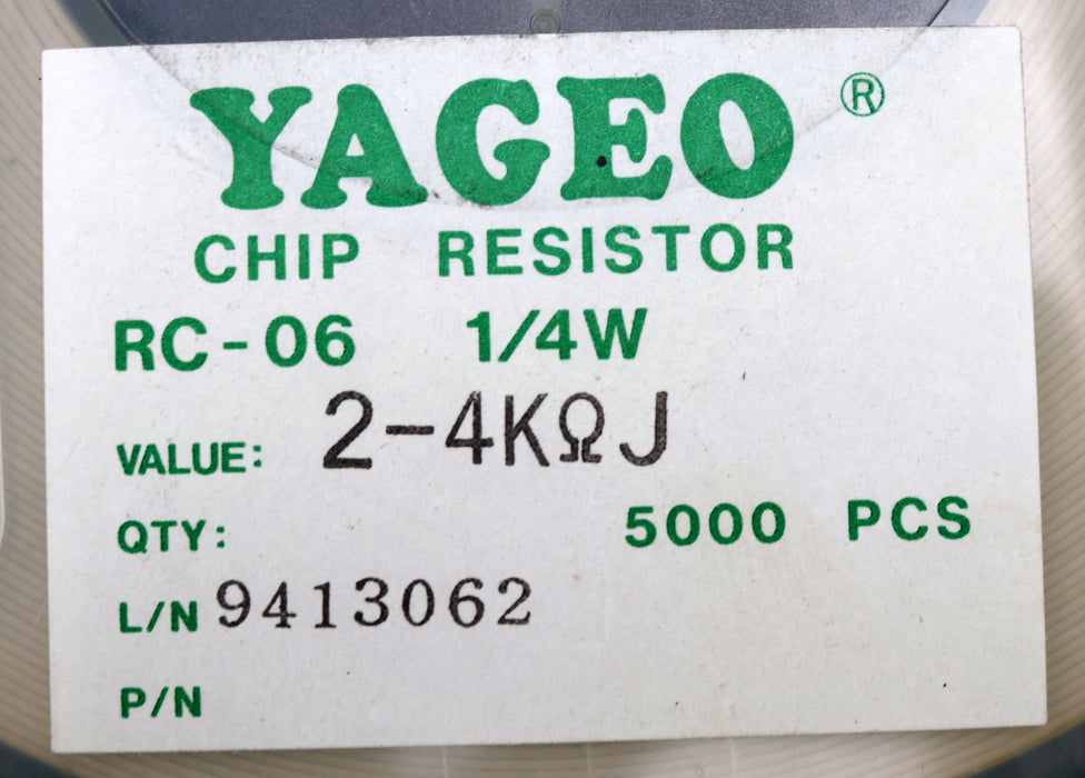 Bild des Artikels YAGEO-5000x-SMD-Widerstand-2,4kΩ-RC-06-1206-1/4W-2400-Ohm-Model-WRC04295